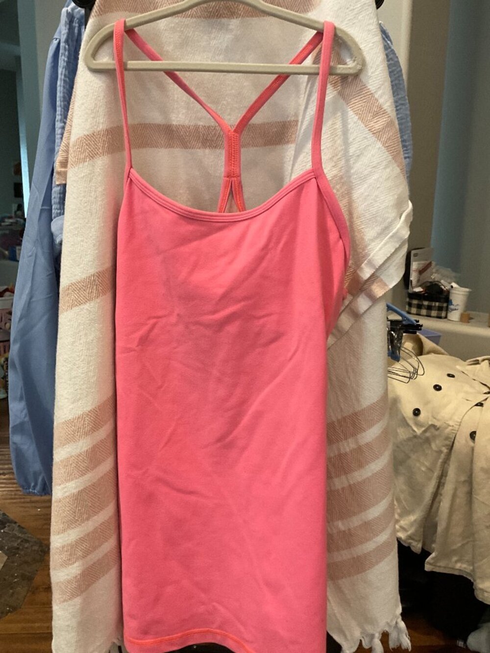 lululemon Power Y Tank Top | Coral Pink | Size 6 | Built-In Shelf Bra | Y-Back